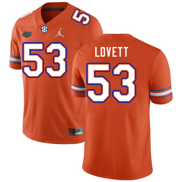 Men #53 Bryce Lovett Florida Gators College Football Jerseys Stitched-Orange